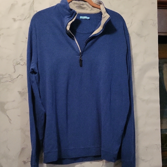 J Mclaughlin Clermont Cotton 1/4 Zip Mens Sweater Top - Picture 1 of 6